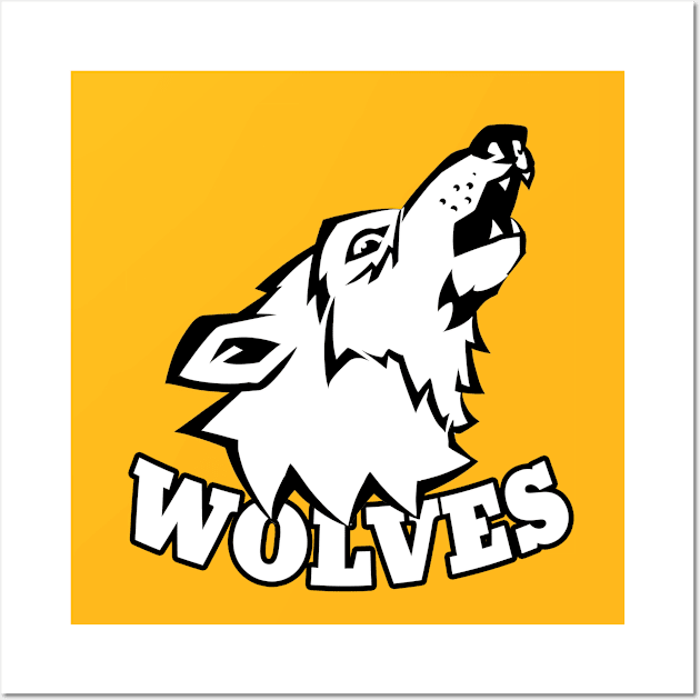 Wolves Mascot Wall Art by Generic Mascots